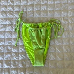 Good American lime green metallic bikini bottom